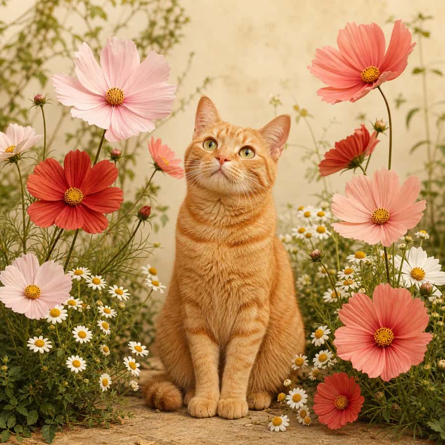 Garden cat source image generated for Stitch Craft Master